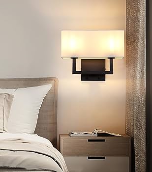 Yosoan Set of 2 Indoor Bedside Wall Sconce with On Off